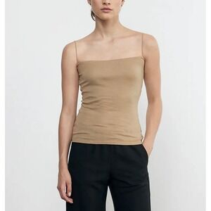 ENZA COSTA Supima Cotton Essential Strappy Tank Small Fatigue NEW Quiet Luxury
